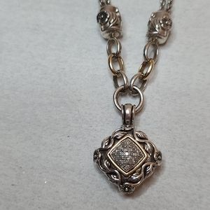 T & C Diamond, 14kt and Silver Necklace
